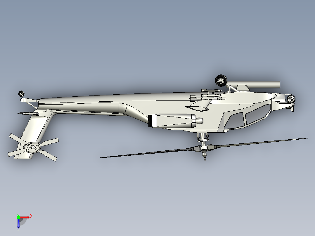 直升飞机 飞机模型设计 (19)俯视图