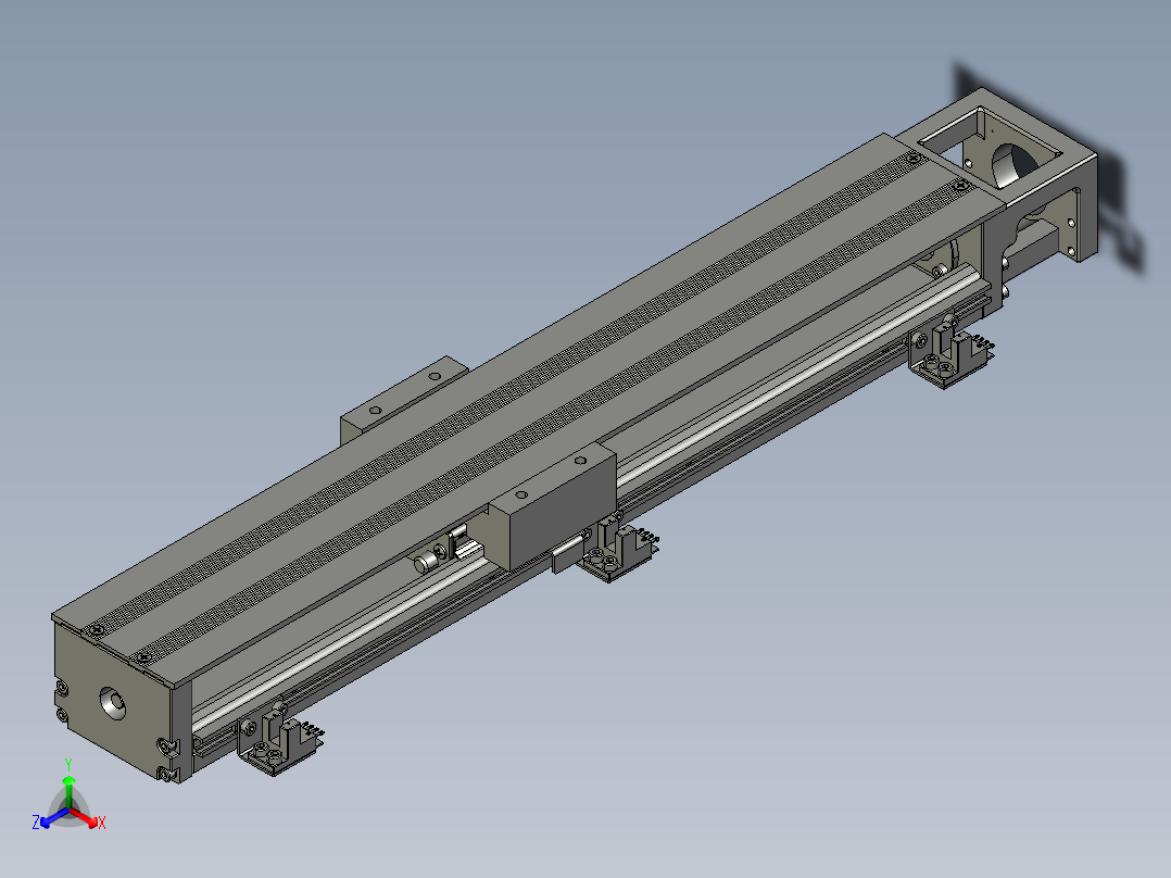 直线模组LHK60C-400A1-F0CS2设计图纸正等轴测图