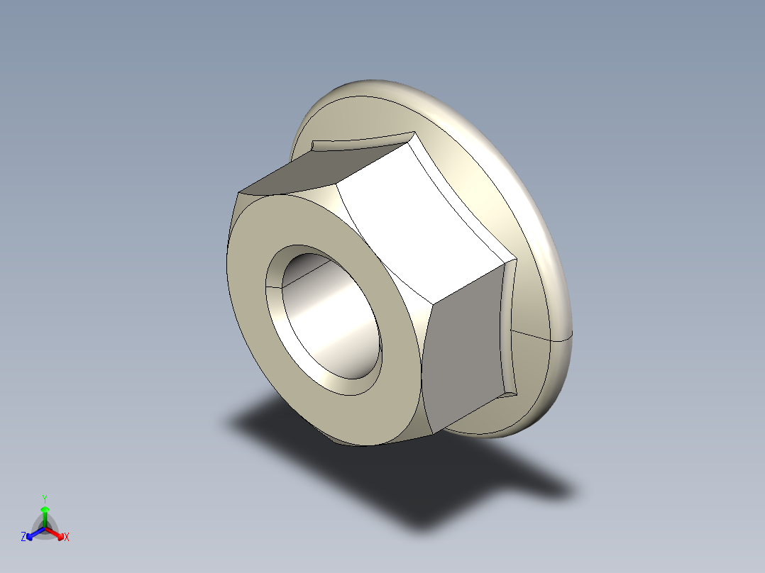 型材-BR M6 FLANGE NUT KJN523925正等轴测图