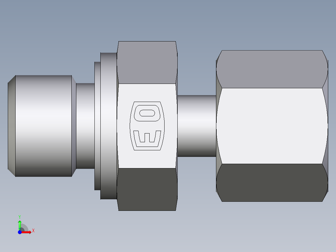 卡套式工业通用硬管接头EO_Standpipe_connector_EVGE08LREDCF前视图