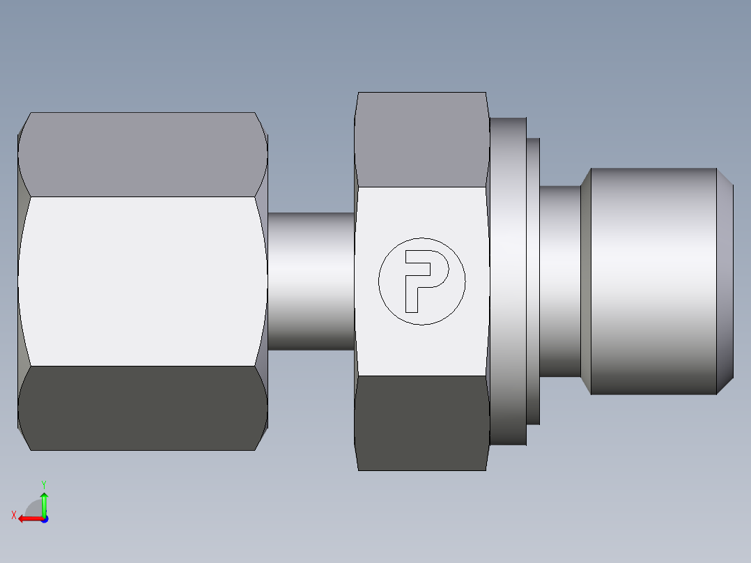 卡套式工业通用硬管接头EO_Standpipe_connector_EVGE08LREDCF后视图