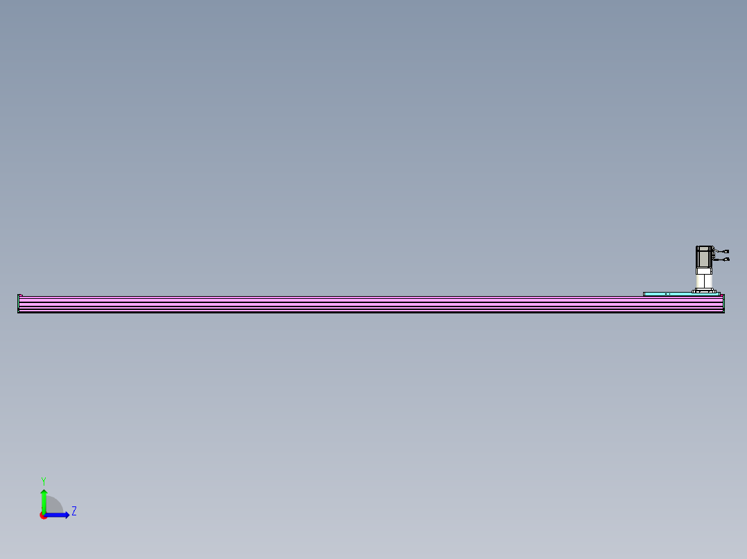 东锦齿条传动DH210G-L167-S3100-BU-减速机+P750W左视图