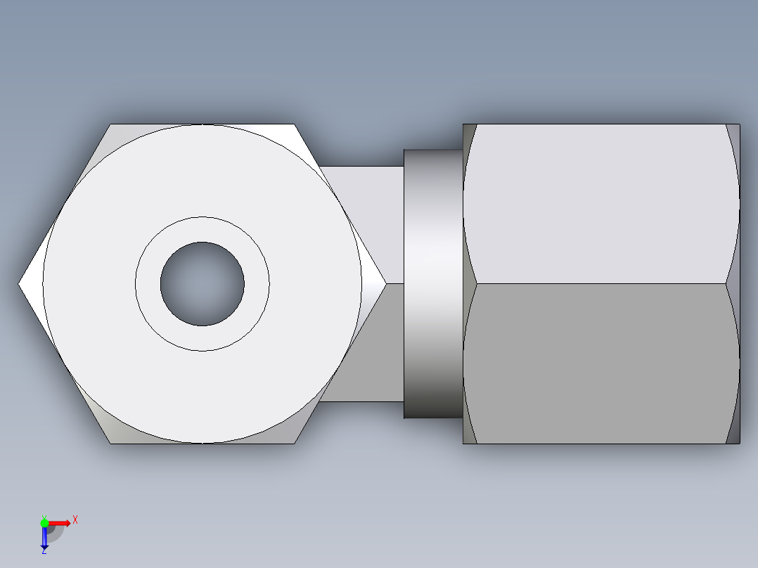 卡套式工业通用硬管接头EO_Swivel_nut_run_tee_EL08SCF俯视图