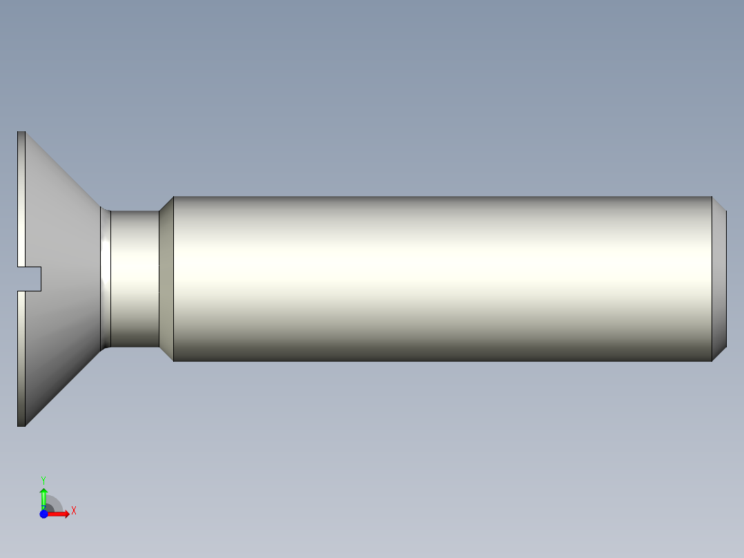 沉头螺钉-Screw_-M14-L60_48-25-2x2-45_-Countersunk_head.stp前视图
