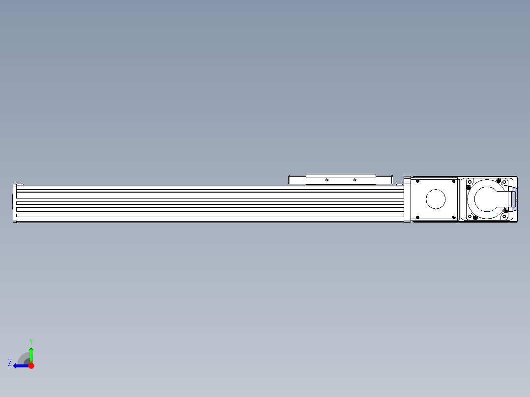 同步带全封闭直线模组TPA-HCB-110D-90-L350-MR-Y-P40-N3右视图