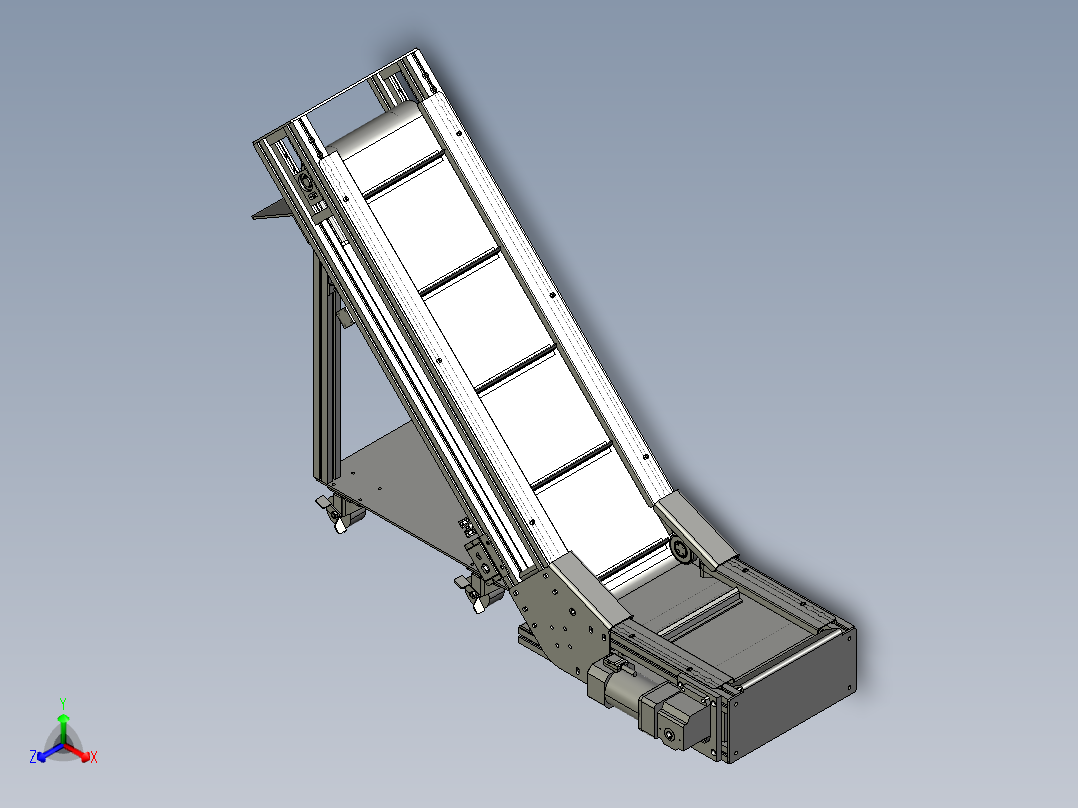爬坡型皮带<span style='color: red'>输送机</span>3D图纸 K361 非标自动化设备3D图纸3D模型