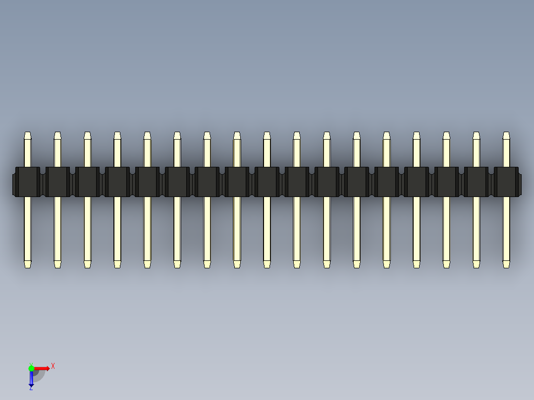 彩色公头100mil（2.54mm）系列-DS1021_black_2x17p_100mil_Type1_rev1.0俯视图