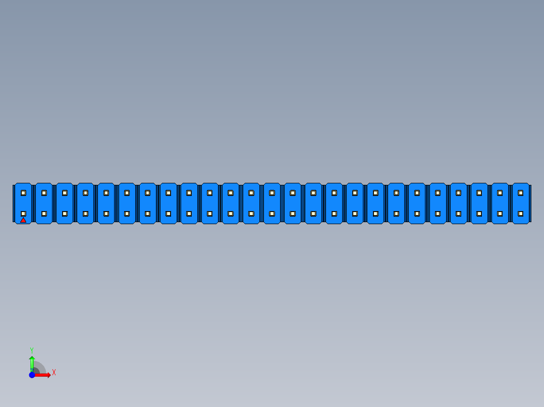 彩色公头100mil（2.54mm）系列-DS1021_blue_2x25p_100mil_Type5_rev1.0前视图