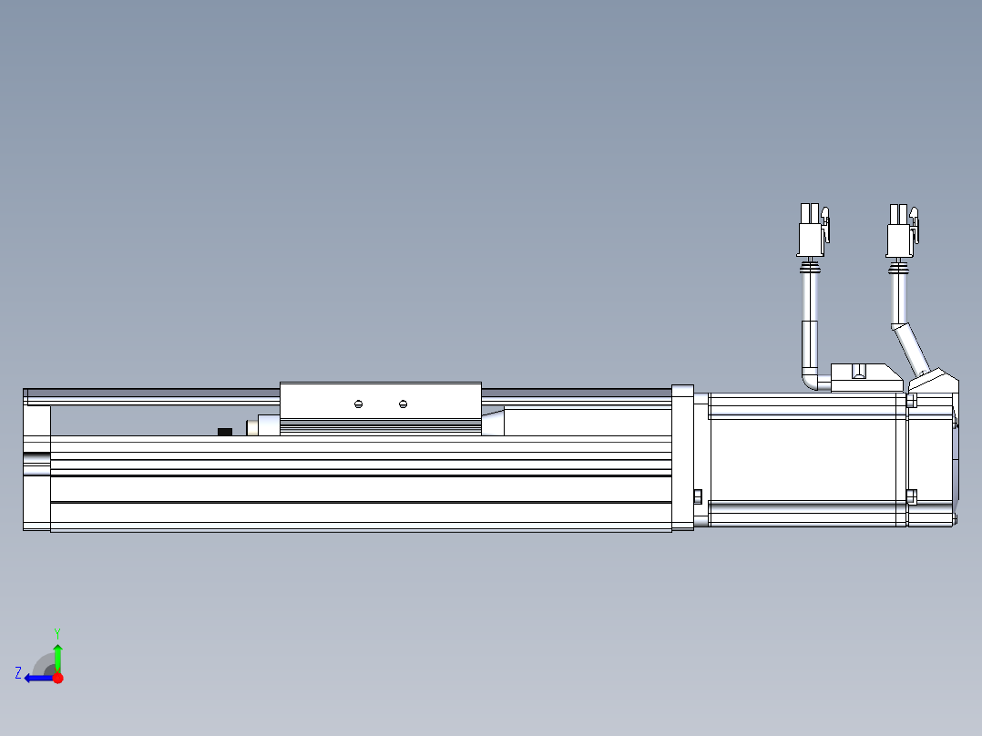东锦丝杆传动-直线滑台模组DH102-C-L10-S50-BC-P400W-C3右视图