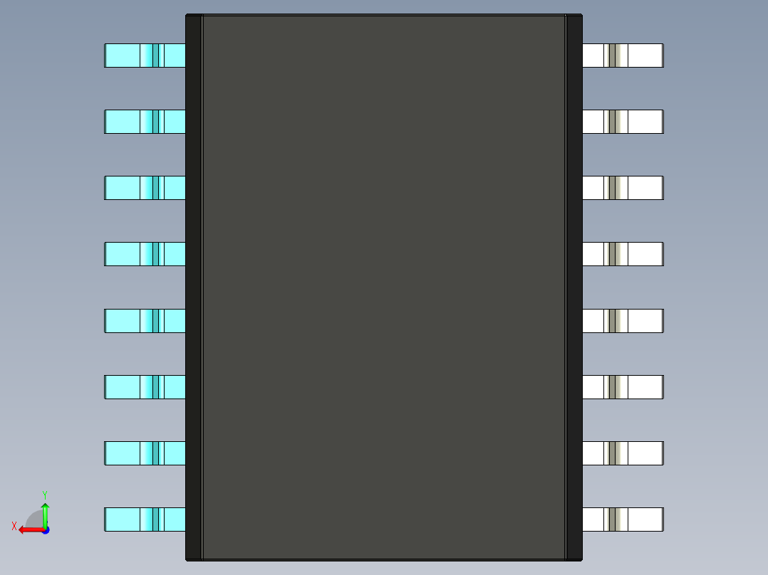 元器件3D封装SOIC16W44后视图