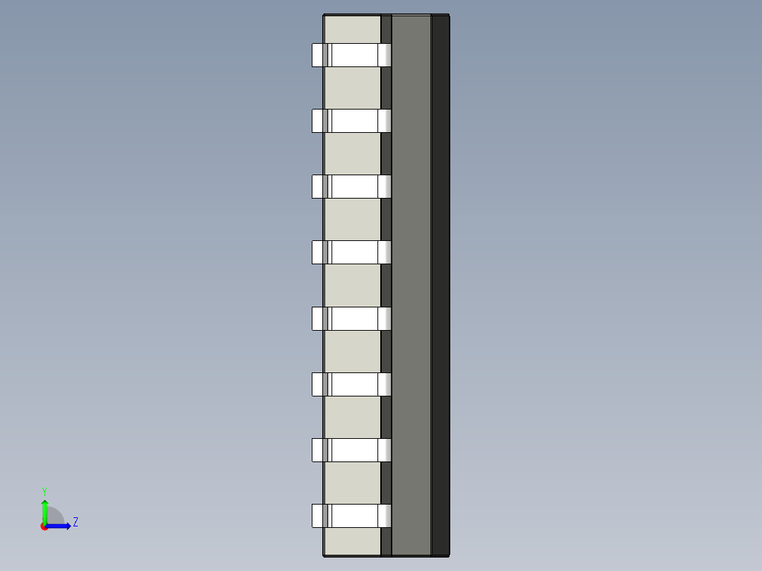 元器件3D封装SOIC16W44左视图