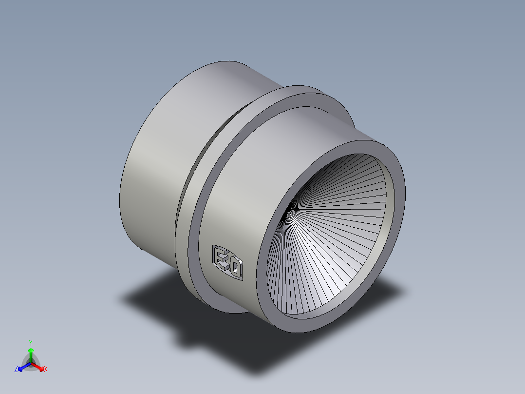 卡套式工业通用硬管接头EO_Blanking_plug_for_cones_BUZ35LCFX正等轴测图