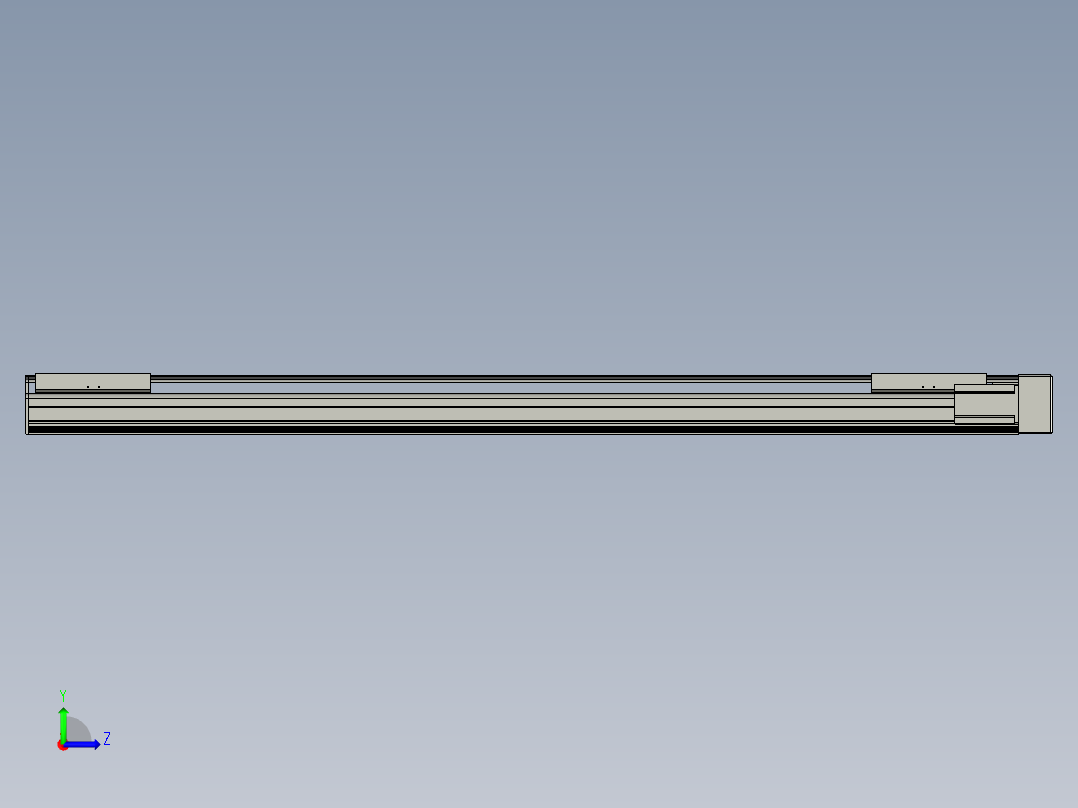 直线模组LHA21-S1650-R设计图纸左视图