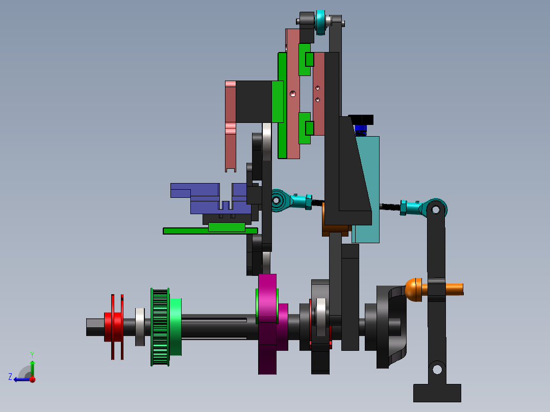 凸轮搬运吹气除尘机右视图