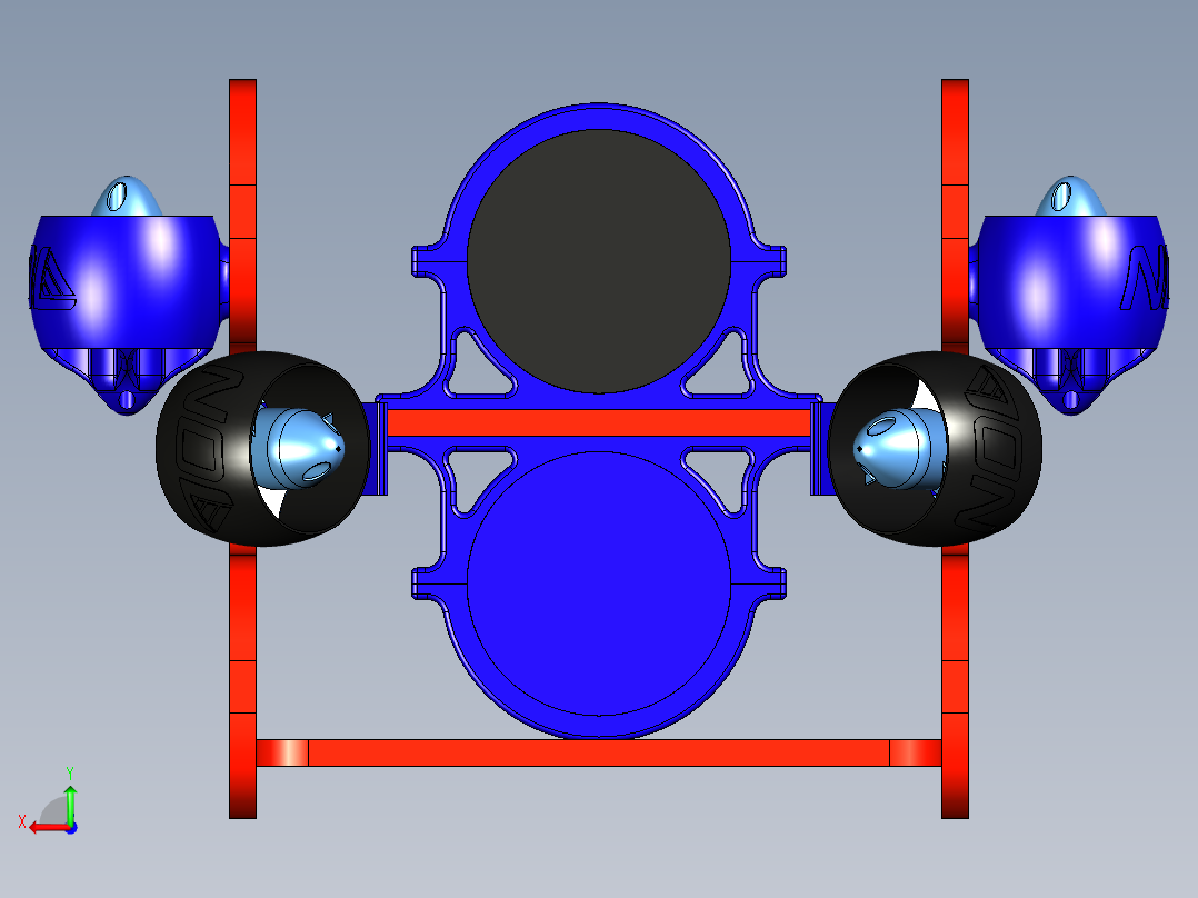 无人水下系统竞赛机器人--stp后视图