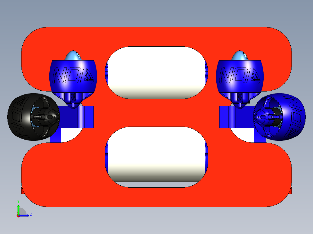 无人水下系统竞赛机器人--stp左视图