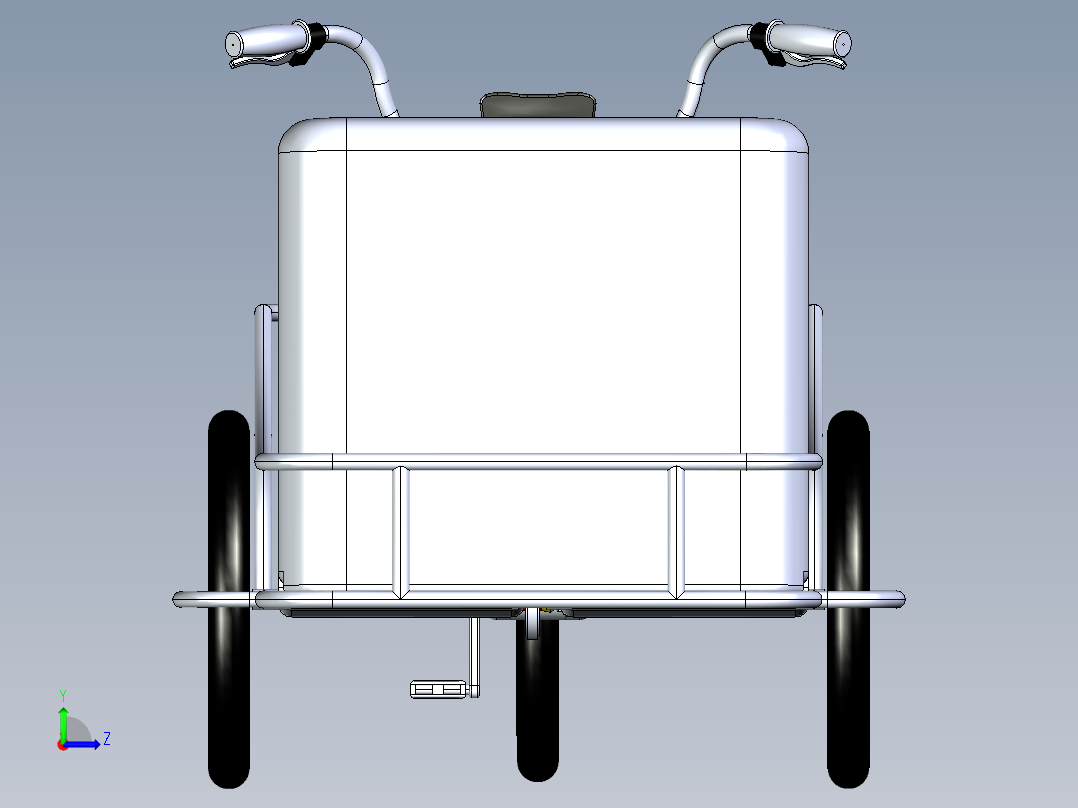 78---SW三轮自行车SW2012三维图纸模型设计图纸左视图
