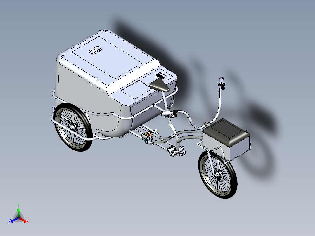 78---SW三轮自行车SW2012三维图纸模型设计图纸正等轴测图