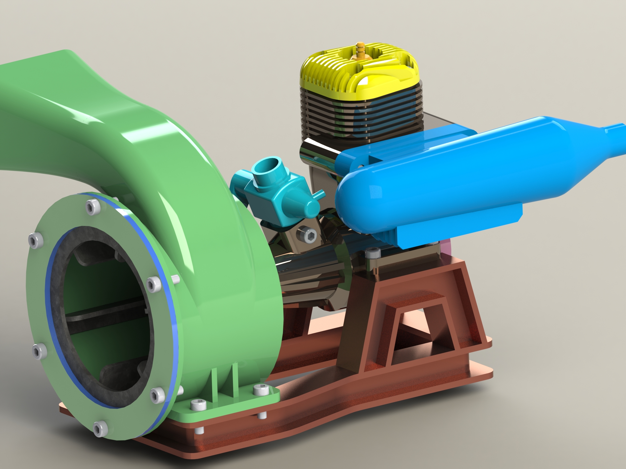 Engine Blower鼓风机3D数模图纸 Solidworks设计