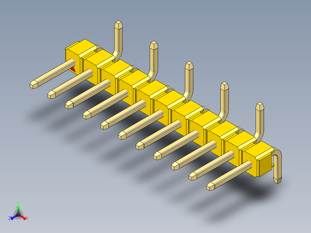 彩色公排针 100mil 2.54mm 系列-DS1022_yellow_11p_100mil_Type_SMT_R2_rev1.0