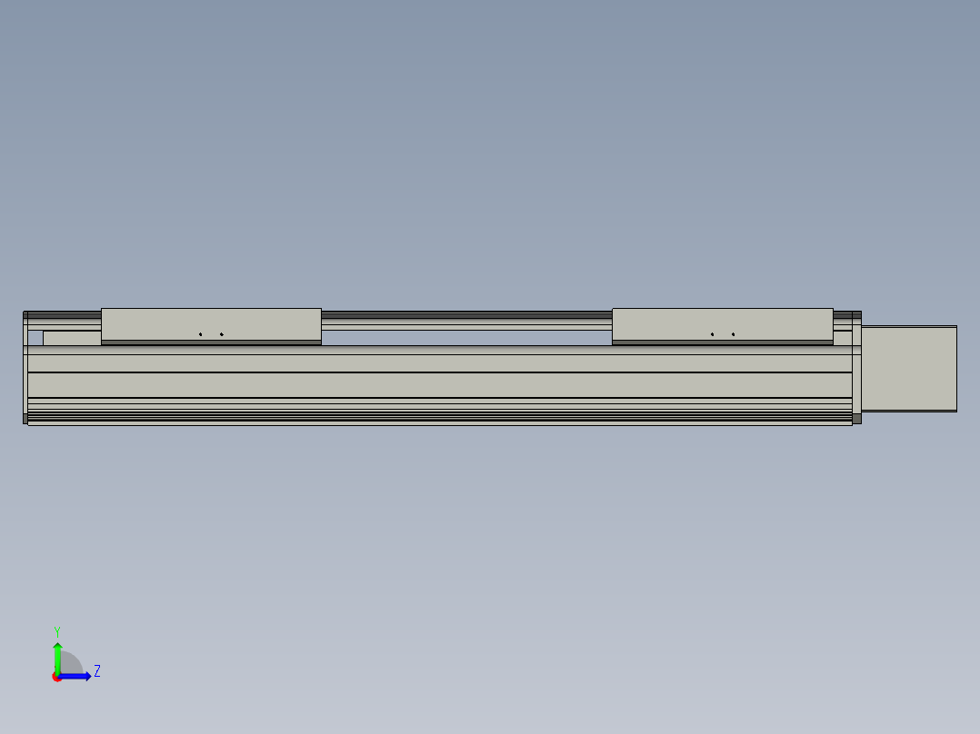 直线模组LHB21-L40-S500-L(B)设计图纸左视图