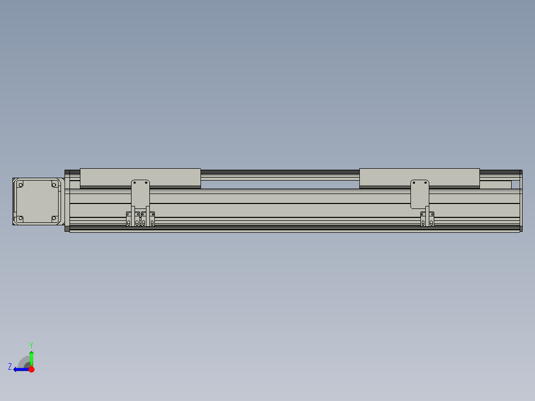 直线模组LHB21-L40-S500-L(B)设计图纸右视图