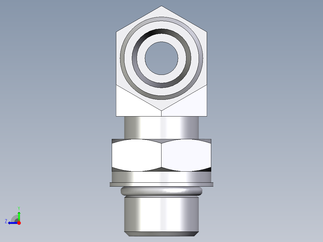 卡套式工业通用硬管接头EO_Adjustable_locknut_branch_tee_TEE12SMOROMDCF右视图