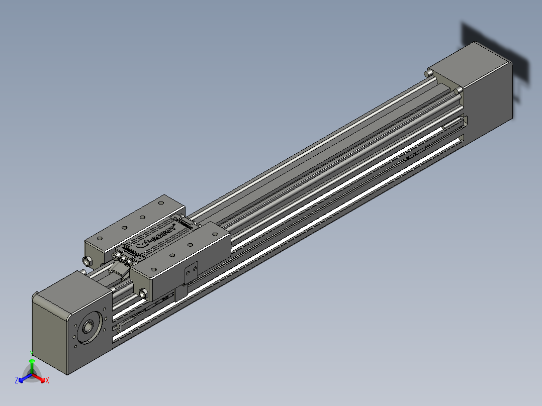 威洛博直线电机模组EB4-L80-S250-光轴正等轴测图