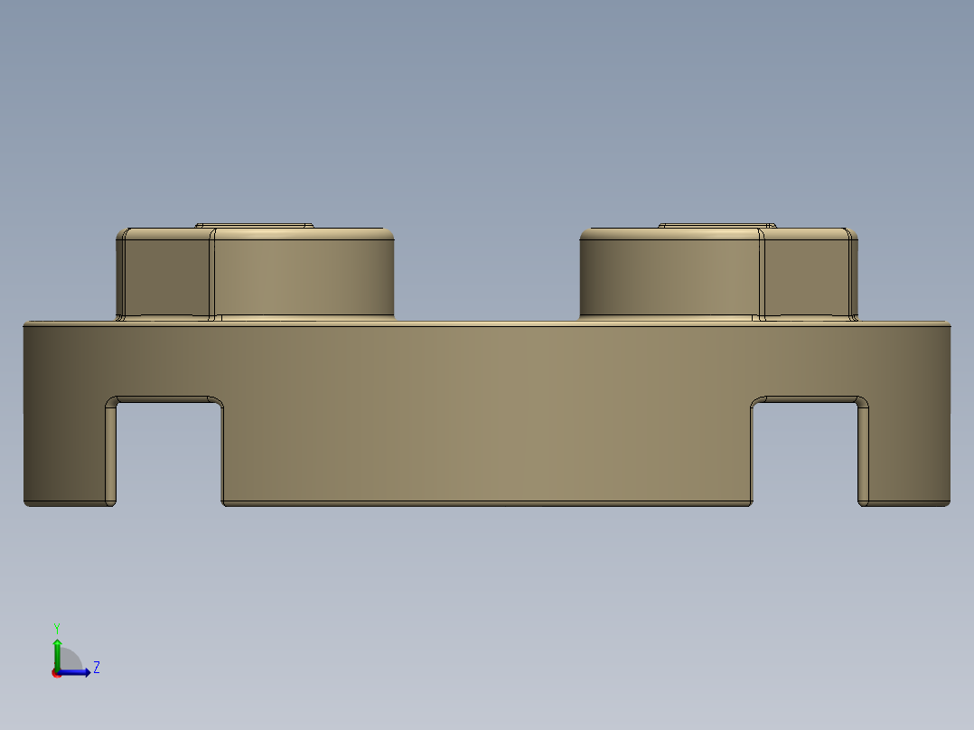 乐高零件 4032 板 2 x 2 圆形-4032 Tan Plate 2 x 2 Round左视图