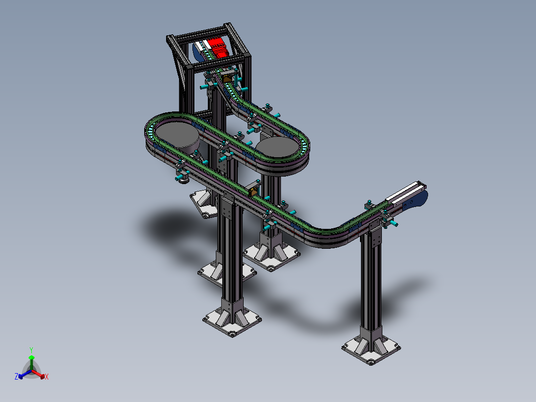 2023.02月-柔性输送线sw18可编辑正等轴测图
