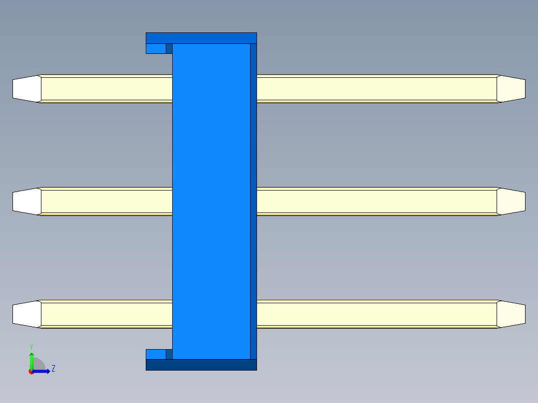 彩色公头100mil（2.54mm）系列-DS1021_blue_3x01p_100mil_Type1_rev1.0左视图