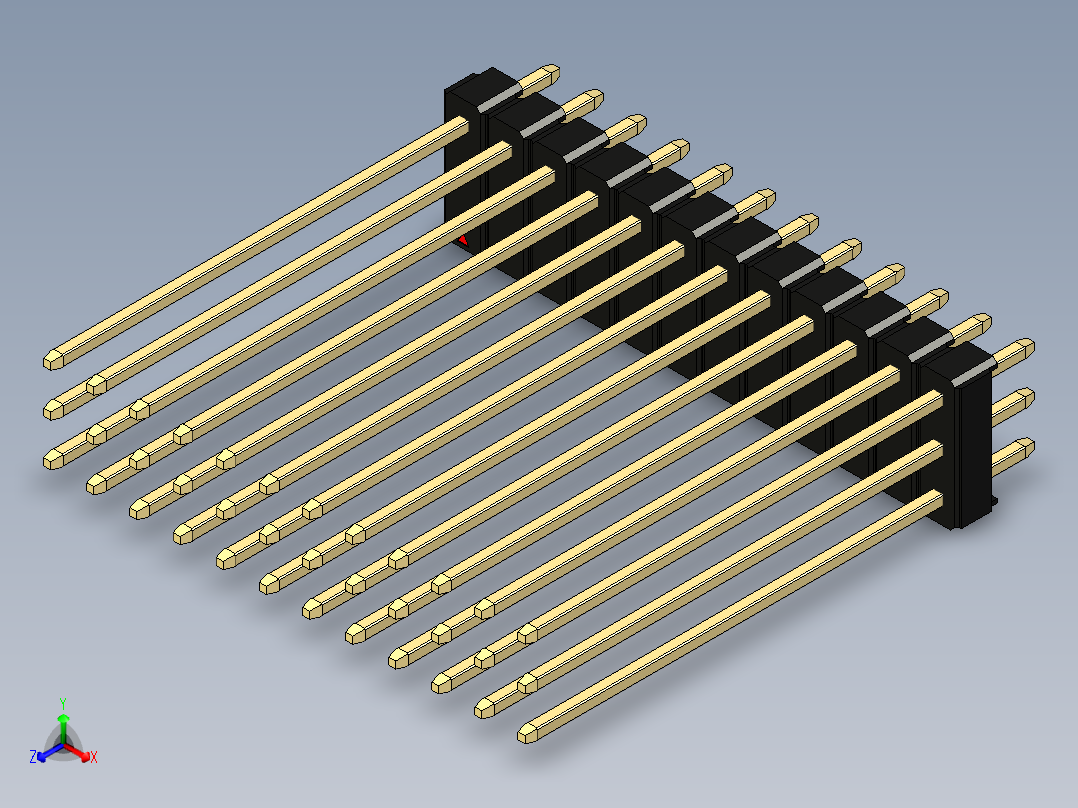 彩色公头100mil（2.54mm）系列-DS1021_black_3x12p_100mil_Type43_rev1.0