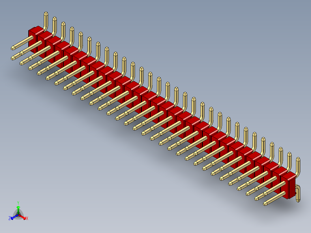 彩色公排针 100mil 2.54mm 系列-DS1022_red_60p_100mil_TypeSMT_rev1.0