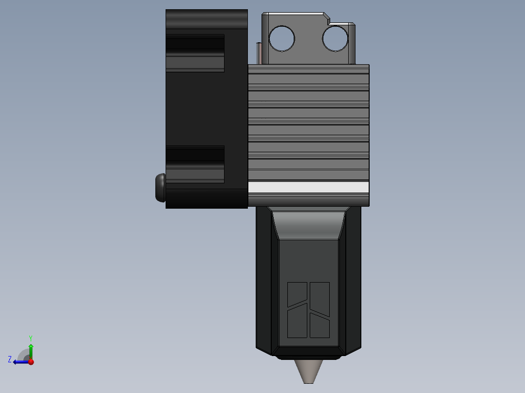 完整的热端组件 Bambu Lab X1C 钢喷嘴右视图