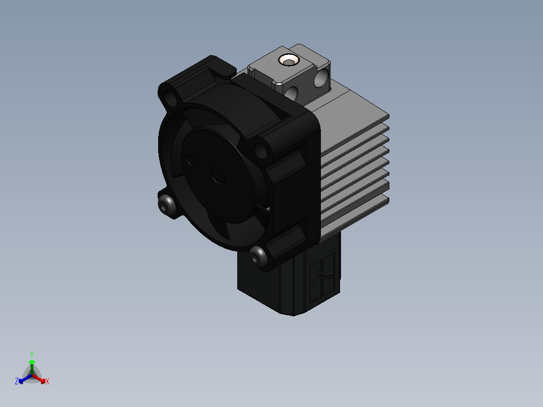 完整的热端组件 Bambu Lab X1C 钢喷嘴正等轴测图
