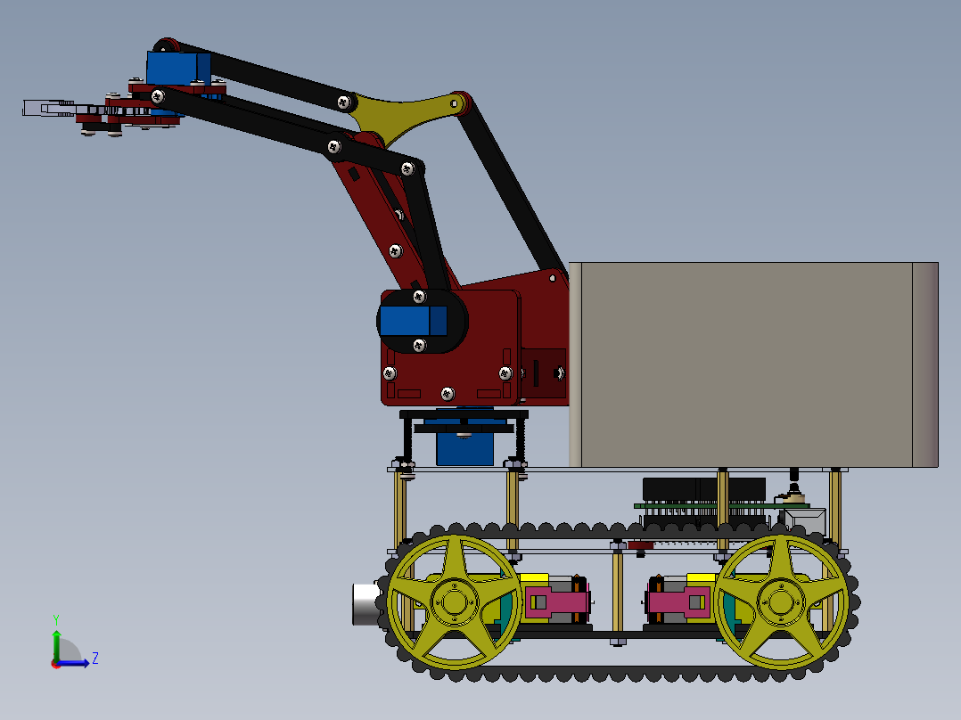 多功能运输履带小车左视图