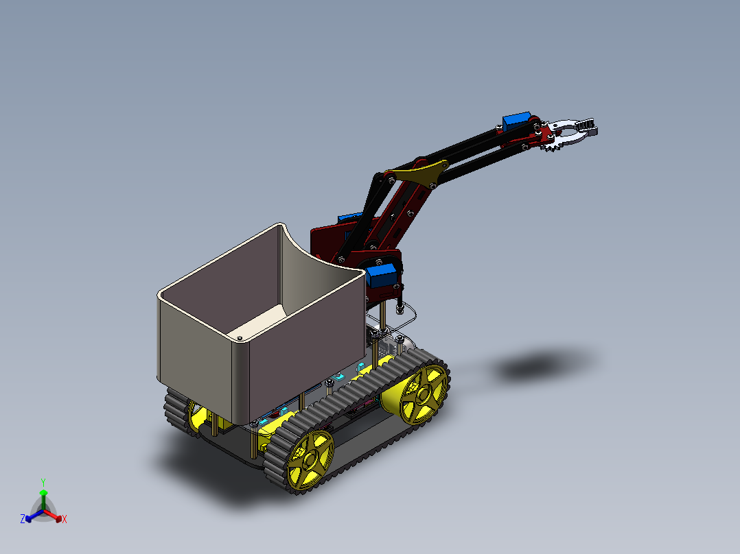 多功能运输履带小车正等轴测图