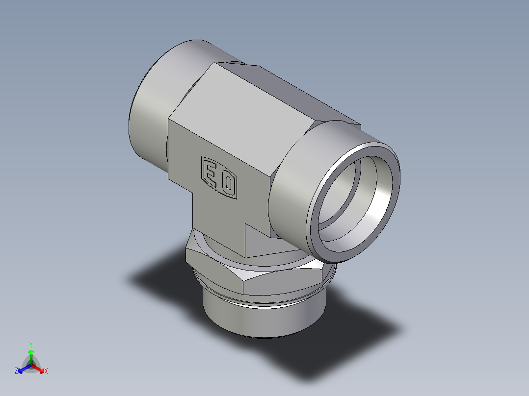 卡套式工业通用硬管接头EO_Adjustable_locknut_branch_tee_TEE38SMOROMDCF