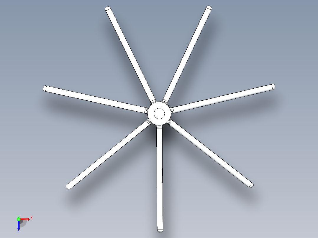 七桨直升机桨叶总成---格式为：SW俯视图