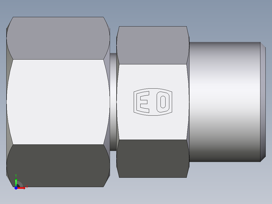 卡套式工业通用硬管接头EO_Distance_piece_adapter_DA14SOMD71前视图