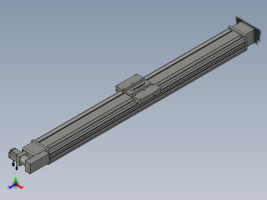 威洛博直线电机模组EB20-L224-S1850-BL-ZP75-MS3-5K正等轴测图