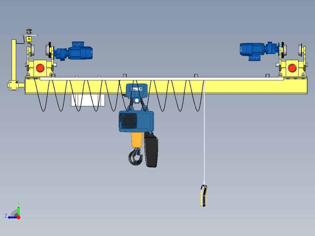 LXT2T-3mh=6m起重机三维模型右视图