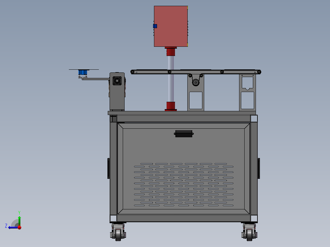 5道翻片机sw18可编辑右视图
