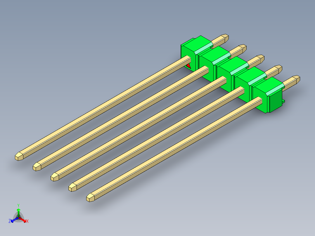 彩色公头100mil（2.54mm）系列-DS1021_green_1x05p_100mil_Type43_rev1.0