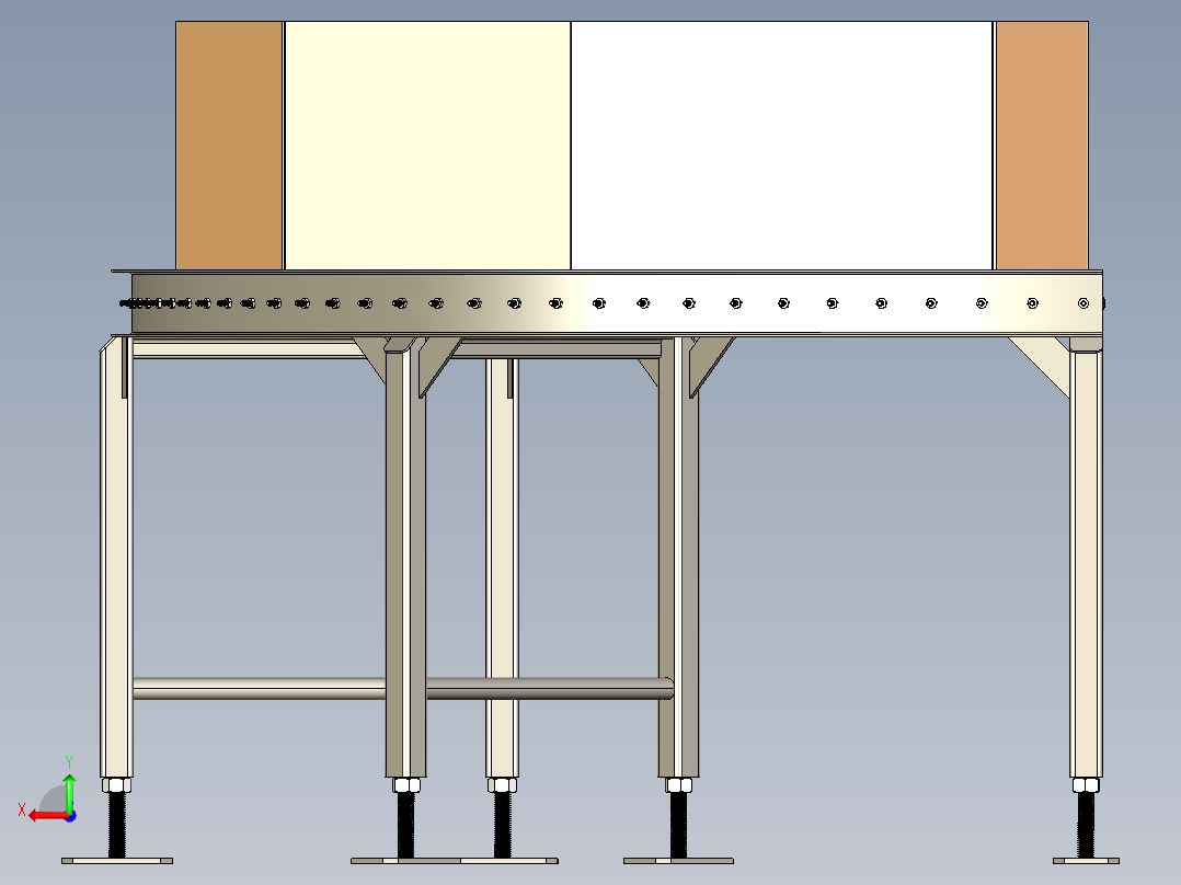 90度滚筒输送机roller-conveyor-35-stp后视图