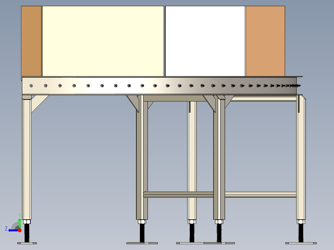 90度滚筒输送机roller-conveyor-35-stp右视图