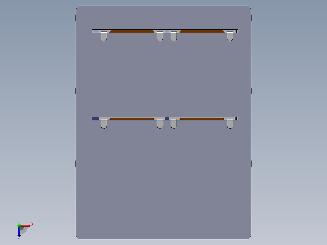 电子机箱结构设计俯视图