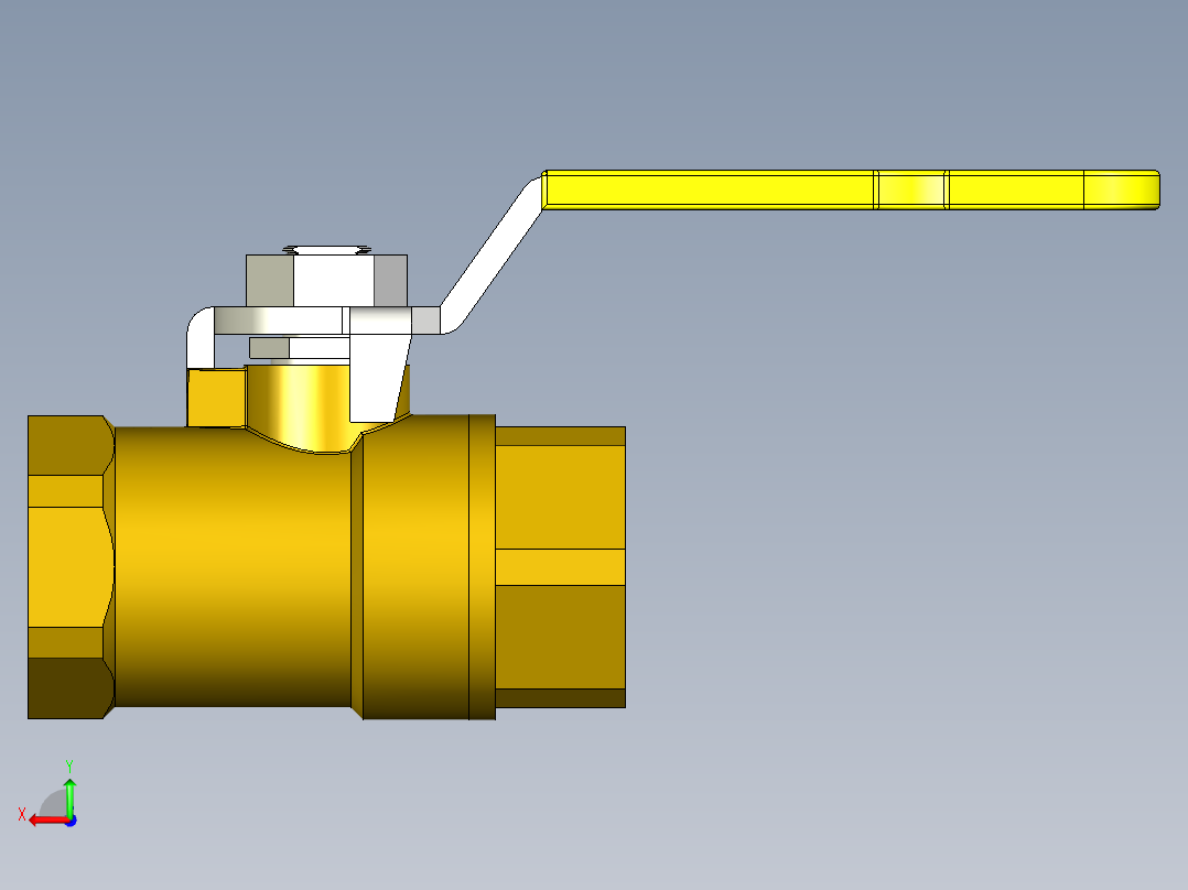 管道手动球阀-水管开关阀-手动阀门铜球阀DN15后视图