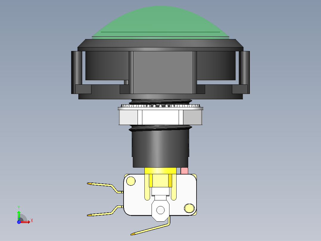 蓝球机游戏机按钮63mm前视图
