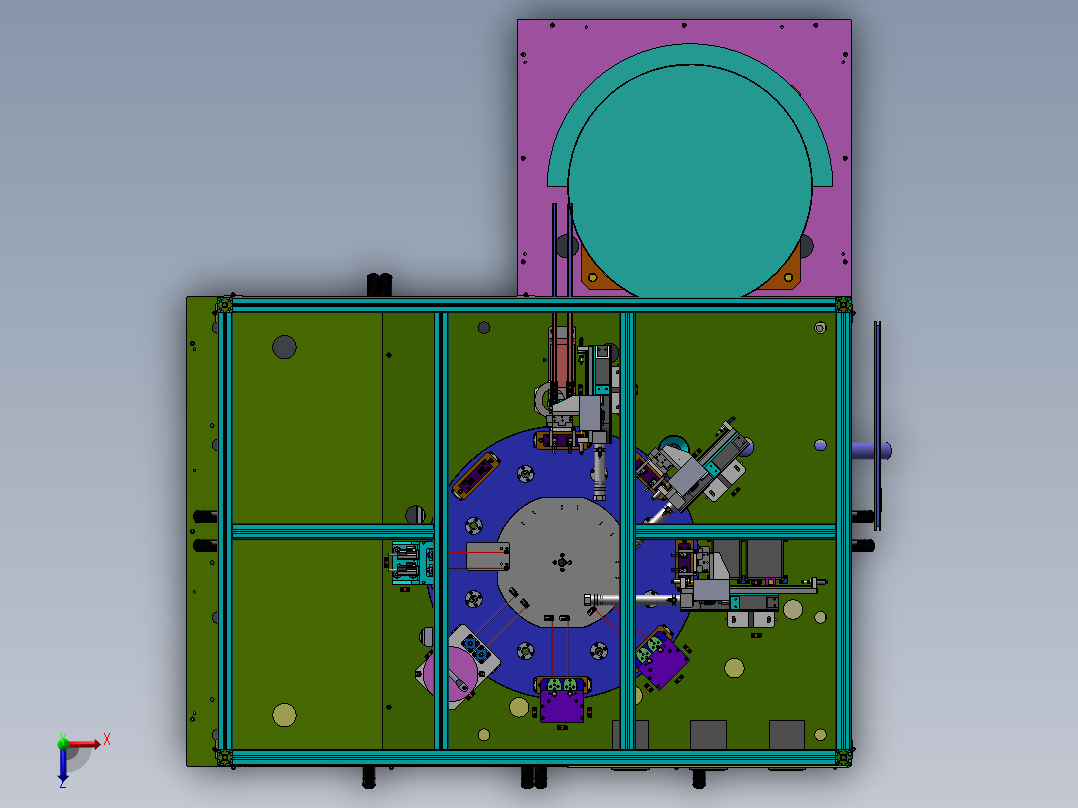 转盘式多工位检测机俯视图
